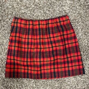 J Crew wool blend plaid mini skirt 00